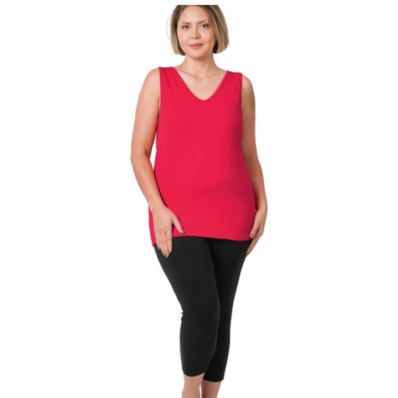 PLUS COTTON SPANDEX RACERBACK TANK TOP - Picture 2 of 2